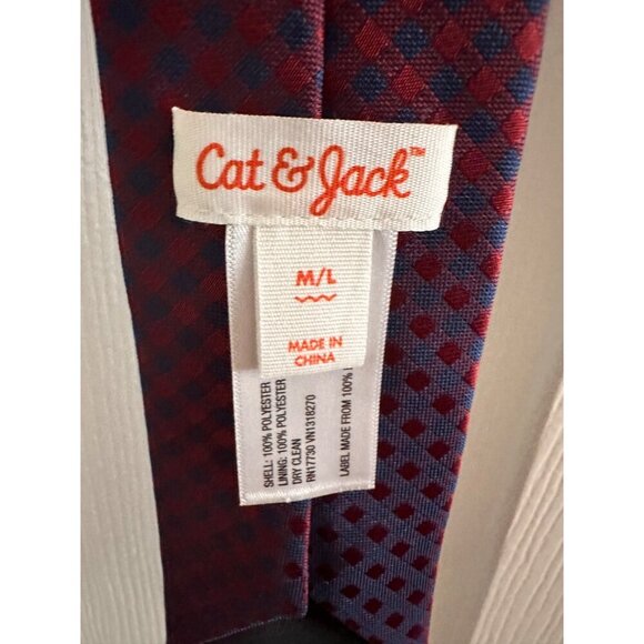 cat & jack red & blue kids youth tie - Picture 3 of 5